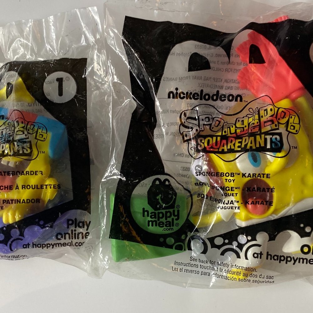 Happy Meal Sponge Bob Square Pants Toys 1 &2
